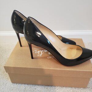 Christian Louboutin Pigalle Follie 85 - Black Patent Leather Size 38.5
